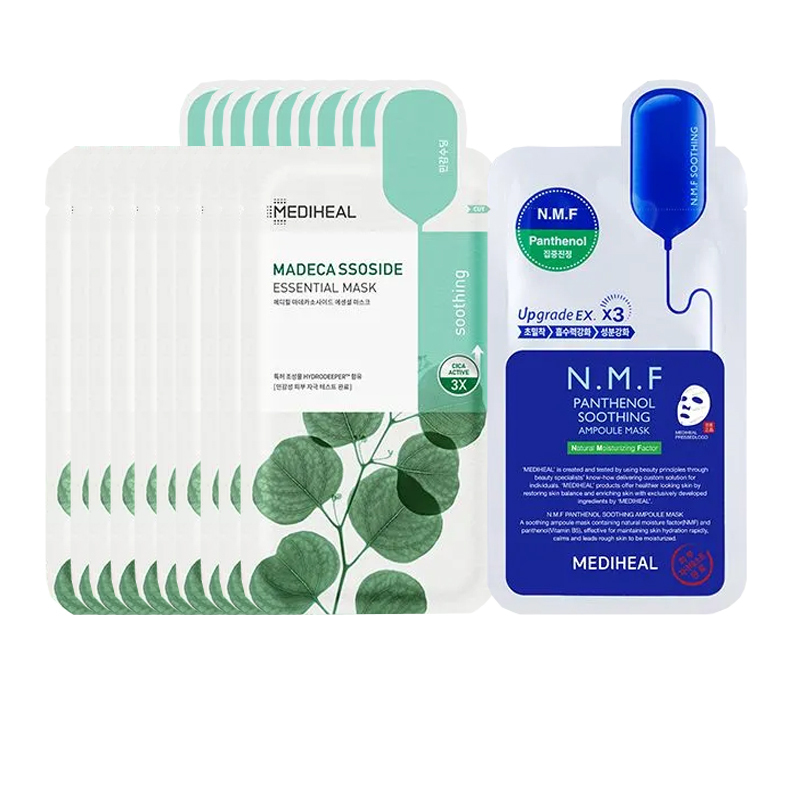 MEIDIHUIER Нежный увлажняющий набор масок для лица Стабилизирующий осветляющий Для всех типов кожи 10 шт+1 шт MEDIHEAL, Two-Piece Set: Centella Soothing Facial Mask 10 Pcs+Soothing Facial Mask 1 Pc
MEIDIHUIER Нежный увлажняющий набор масок для лица Стабилизирующий осветляющий Для всех типов кожи 10 шт+1 шт MEDIHEAL, Two-Piece Set: Centella Soothing Facial Mask 10 Pcs+Soothing Facial Mask 1 Pc