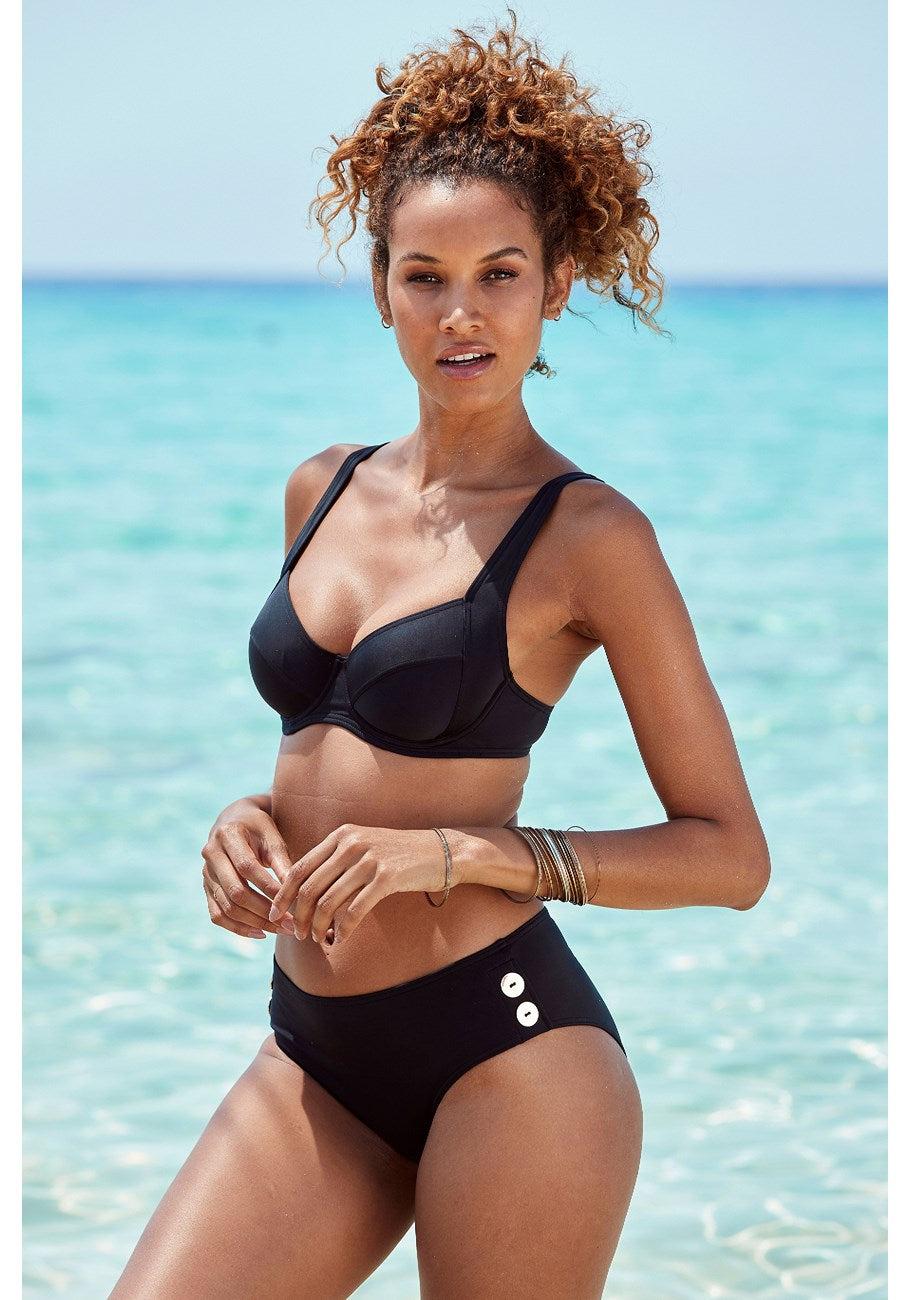 LASCANA женский классический бикини-топ на косточках, черный
LASCANA женский классический бикини-топ на косточках, черный