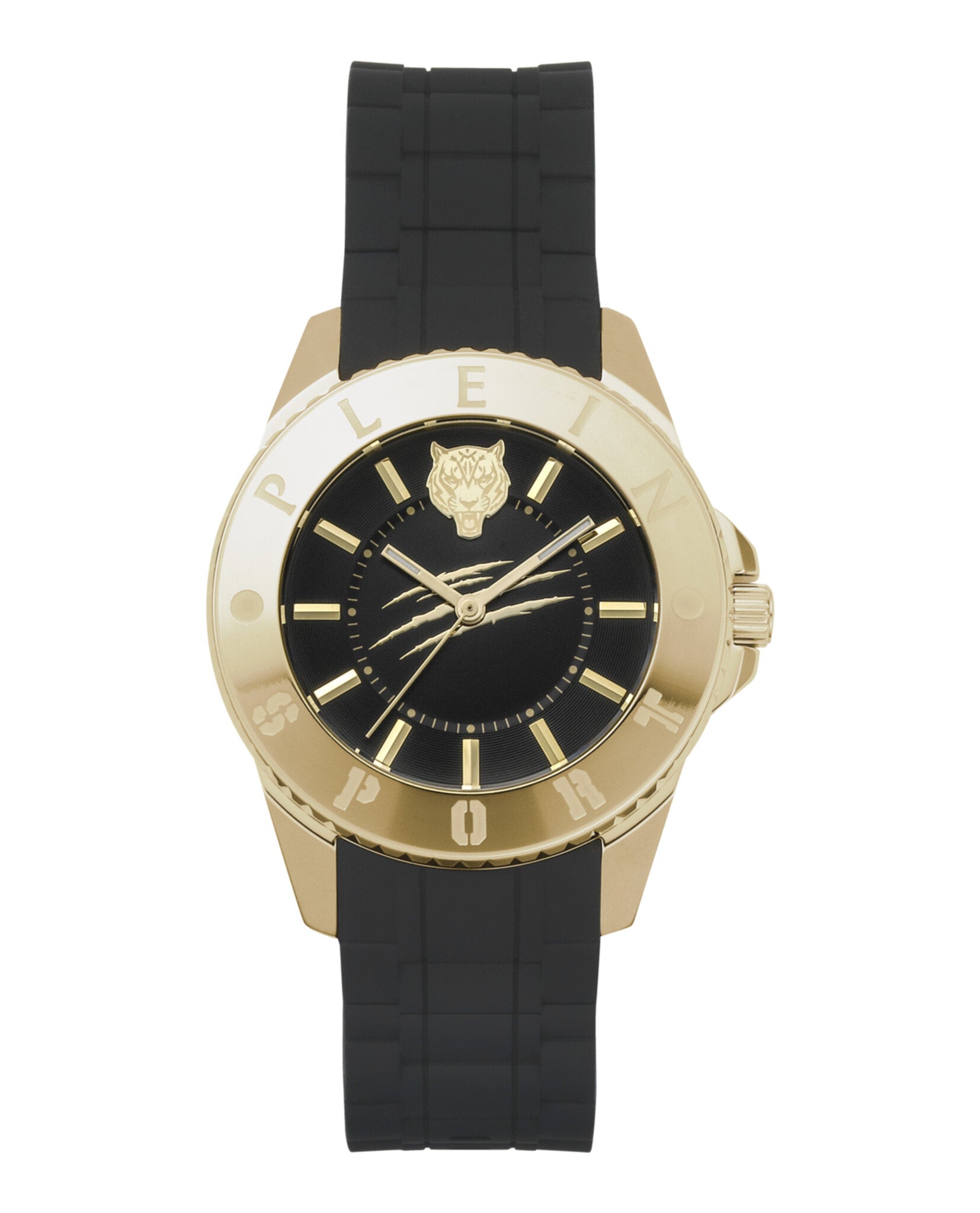 Гламурные силиконовые часы Plein Sport, черный/золотой/черный
Гламурные силиконовые часы Plein Sport, черный/золотой/черный
