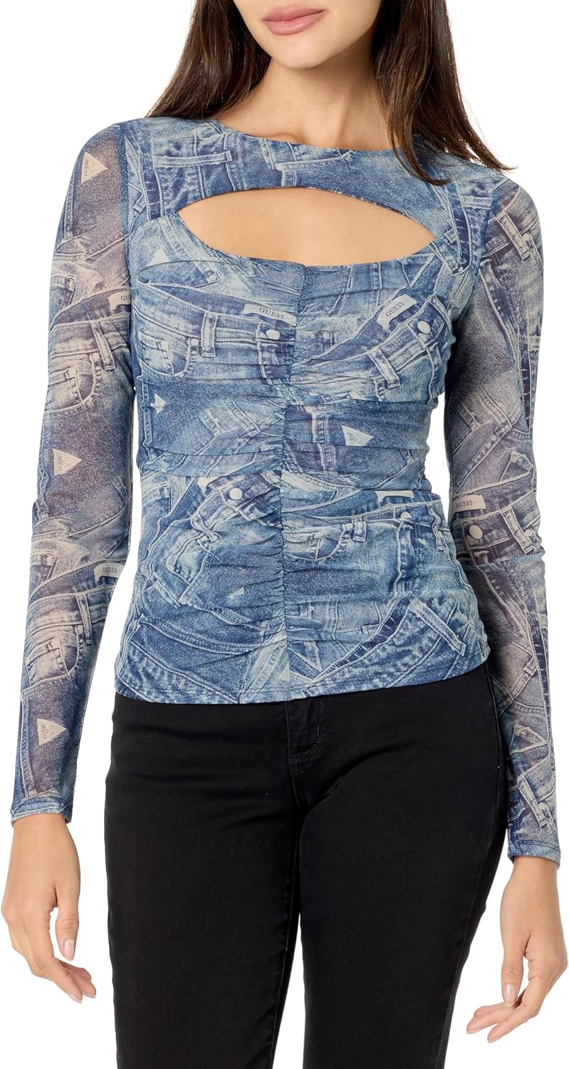 GUESS Женский топ Brienna с длинными рукавами и вырезом, Denim Toss Print
GUESS Женский топ Brienna с длинными рукавами и вырезом, Denim Toss Print