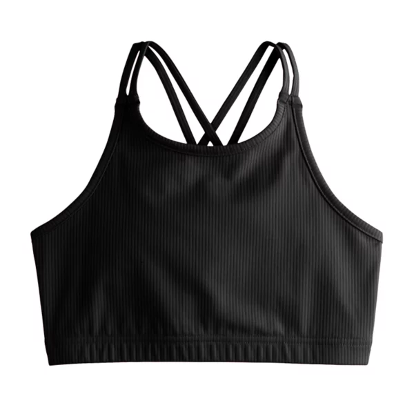 Спортивный бюстгальтер с перекрещивающимися бретелями на спине для девочек 7-20 лет, стандартные и большие размеры Tek Gear, черный
