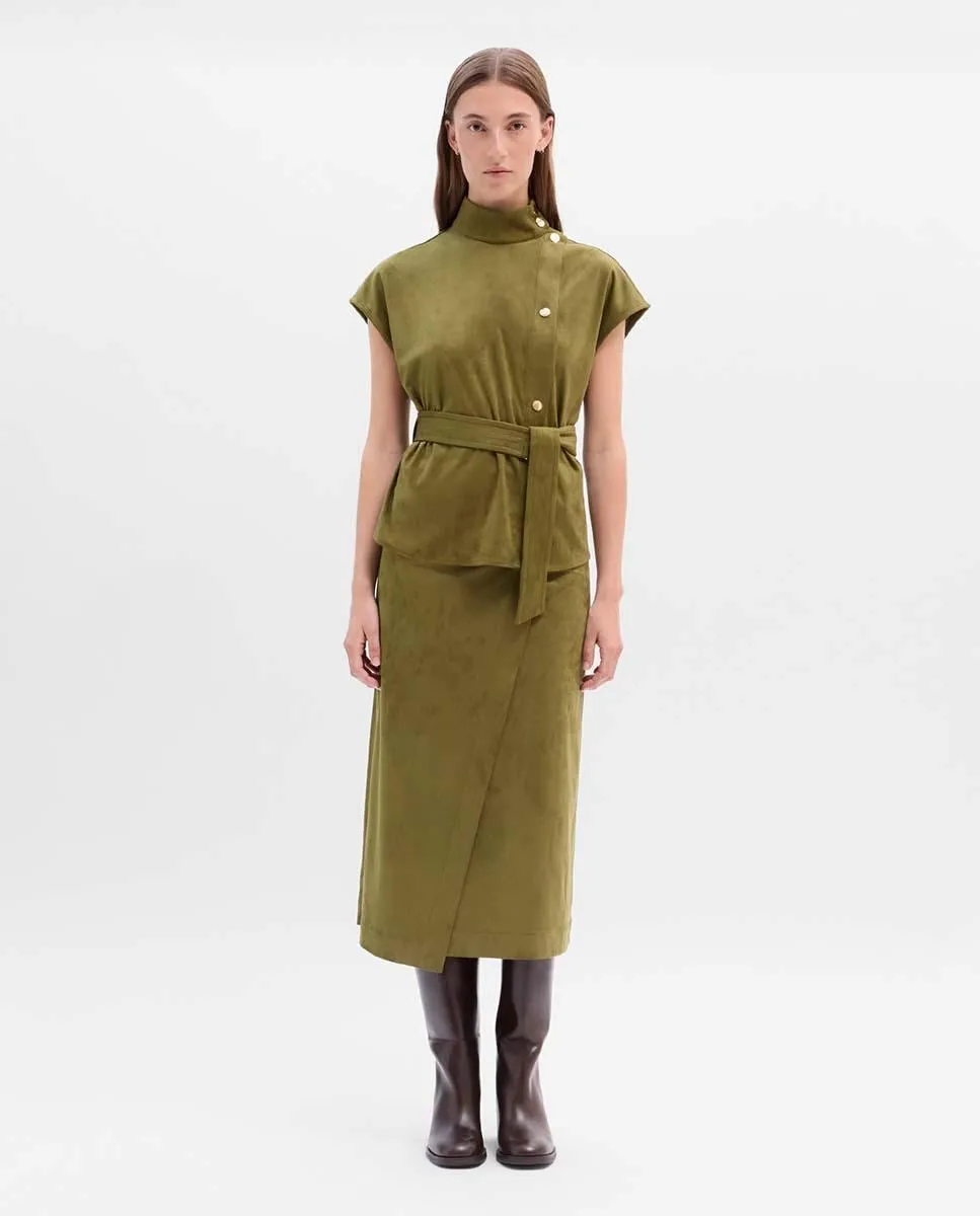 Женский топ из замши с высоким воротником Simorra, оливковый зеленый
Женский топ из замши с высоким воротником Simorra, оливковый зеленый