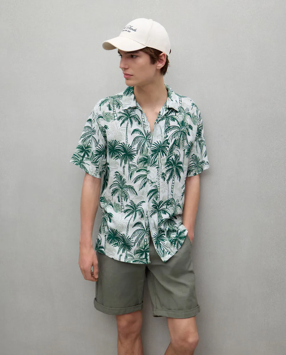 Мужская рубашка с короткими рукавами и принтом Easy Wear, зеленый
Мужская рубашка с короткими рукавами и принтом Easy Wear, зеленый