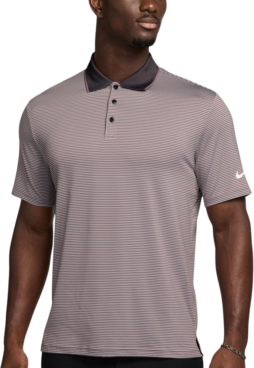 Мужская футболка-поло для гольфа Nike Dri-FIT Tour, эластичная в 4 направлениях, отводящая влагу, Taupe Grey | Pale Ivory (Sleeve)
Мужская футболка-поло для гольфа Nike Dri-FIT Tour, эластичная в 4 направлениях, отводящая влагу, Taupe Grey | Pale Ivory (Sleeve)