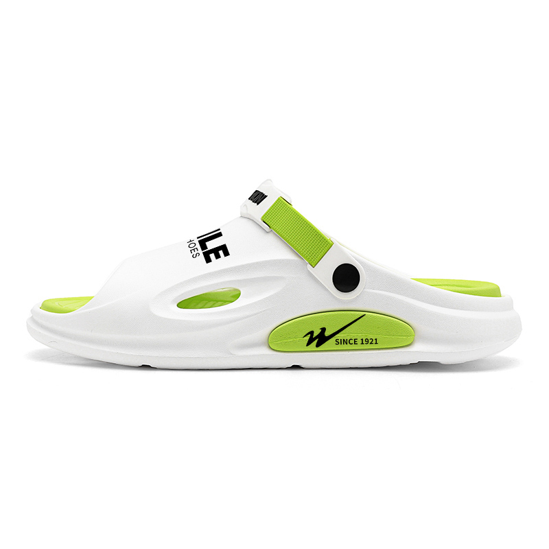 Binary Скользостойкие бесшумные шлепанцы унисекс бело-зеленые, цвет White Green 
Binary Скользостойкие бесшумные шлепанцы унисекс бело-зеленые, цвет White Green