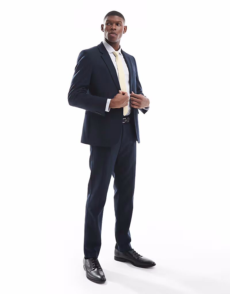 Узкие шерстяные брюки ASOS DESIGN из ячменного плетения синего цвета
Узкие шерстяные брюки ASOS DESIGN из ячменного плетения синего цвета