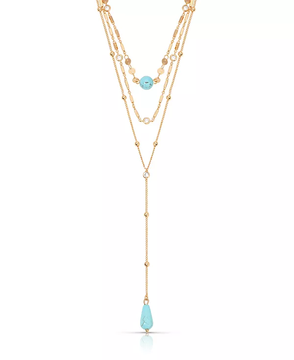 Многоцепочечное колье цвета бирюзы, покрытое 18-каратным золотом Ettika, turquoise
Многоцепочечное колье цвета бирюзы, покрытое 18-каратным золотом Ettika, turquoise