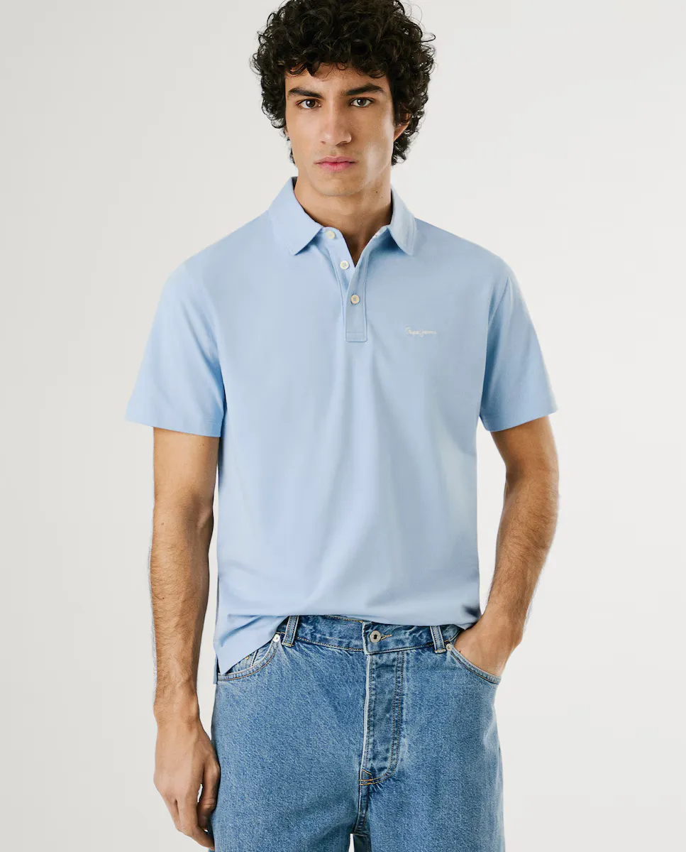 Мужская поло с коротким рукавом и вышитым логотипом Pepe Jeans, синий
Мужская поло с коротким рукавом и вышитым логотипом Pepe Jeans, синий