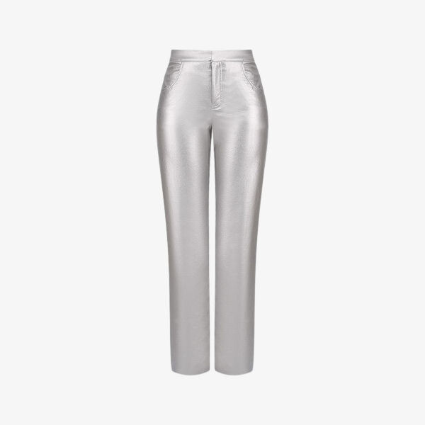 Брюки Slim-Fit с высокой посадкой из металлизированной искусственной кожи Mistress Rocks, серебряный
Брюки Slim-Fit с высокой посадкой из металлизированной искусственной кожи Mistress Rocks, серебряный