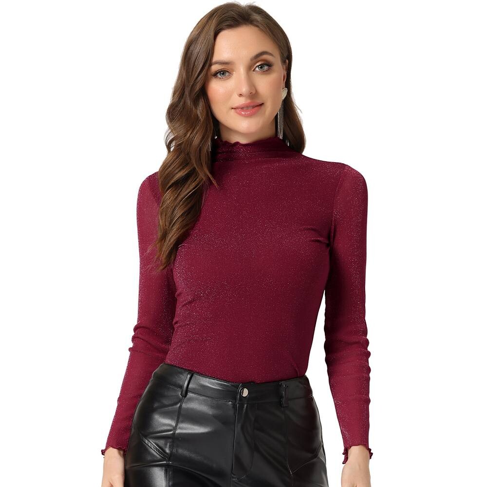 Женская сетчатая блестящая рубашка с длинным рукавом, узкие топы для вечеринок ALLEGRA K, красный
Женская сетчатая блестящая рубашка с длинным рукавом, узкие топы для вечеринок ALLEGRA K, красный