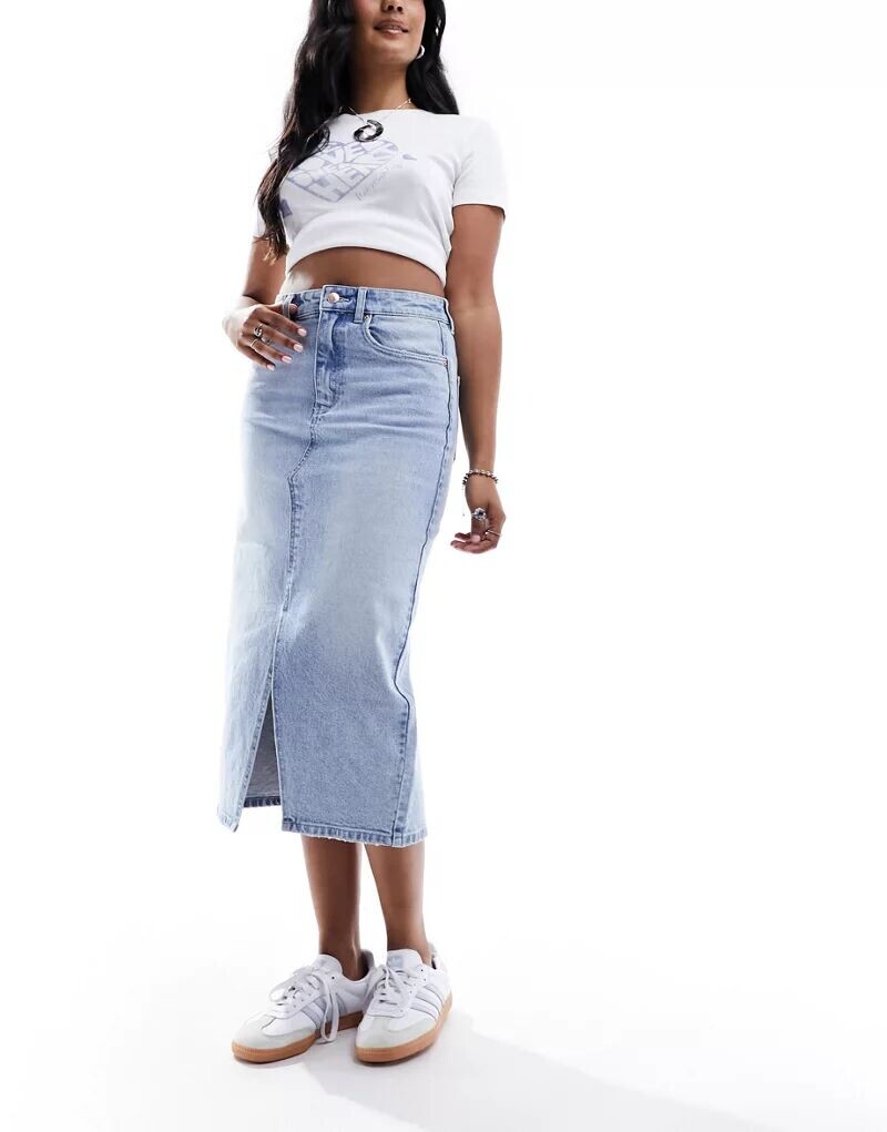 Голубая джинсовая юбка мидакси с разрезом спереди Vero Moda
Голубая джинсовая юбка мидакси с разрезом спереди Vero Moda