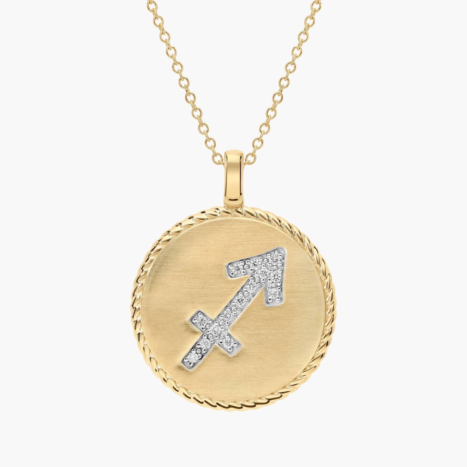 Подвеска со знаком зодиака Стрелец с бриллиантами в 14-каратном желтом золоте Blue Nile
Подвеска со знаком зодиака Стрелец с бриллиантами в 14-каратном желтом золоте Blue Nile