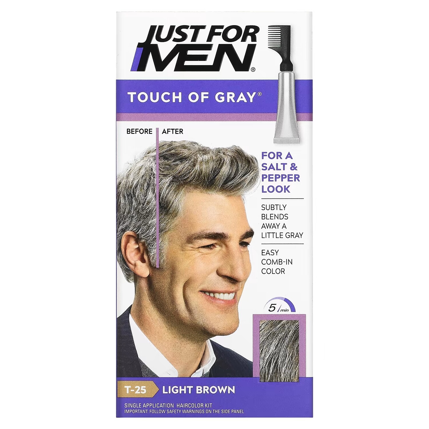 Расчесываемая краска для волос Just for Men Touch of Grey Светло-коричневый T-25 1,4 унции (40 г)
Расчесываемая краска для волос Just for Men Touch of Grey Светло-коричневый T-25 1,4 унции (40 г)