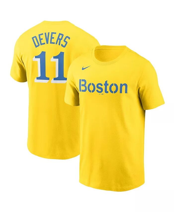Мужская футболка Rafael Devers Gold-Tone Boston Red Sox City Connect с именем и номером Nike
Мужская футболка Rafael Devers Gold-Tone Boston Red Sox City Connect с именем и номером Nike