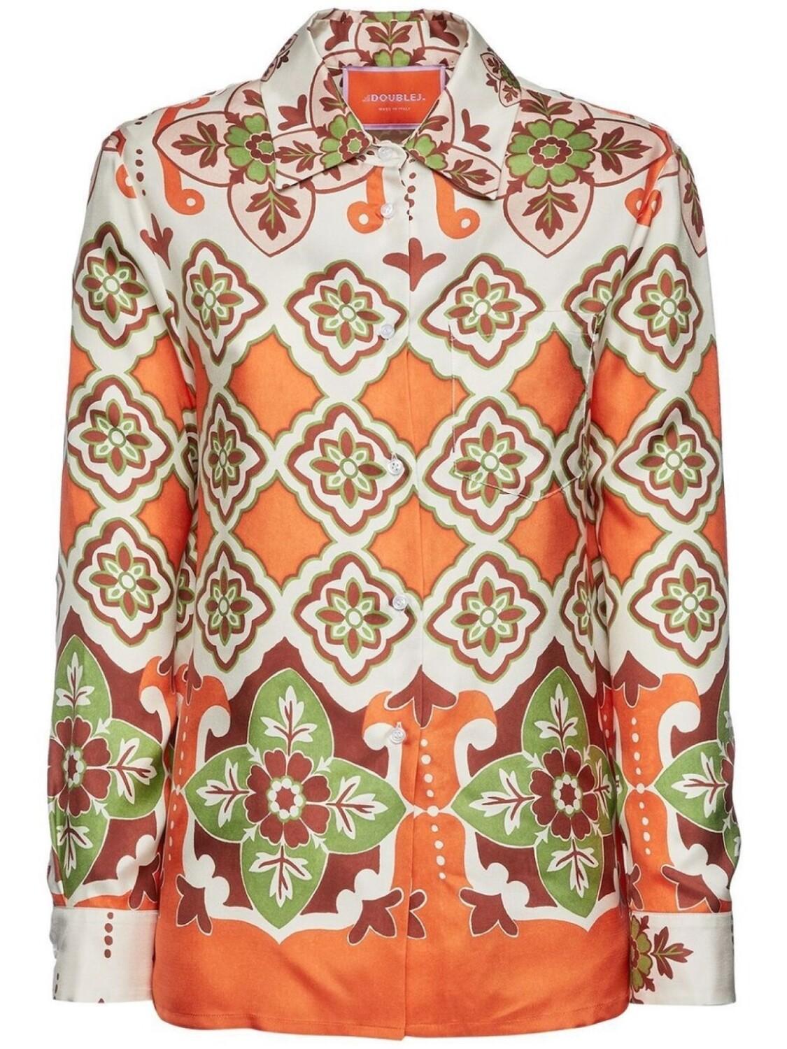 La DoubleJ шелковая рубашка с узором, оранжевый
La DoubleJ шелковая рубашка с узором, оранжевый