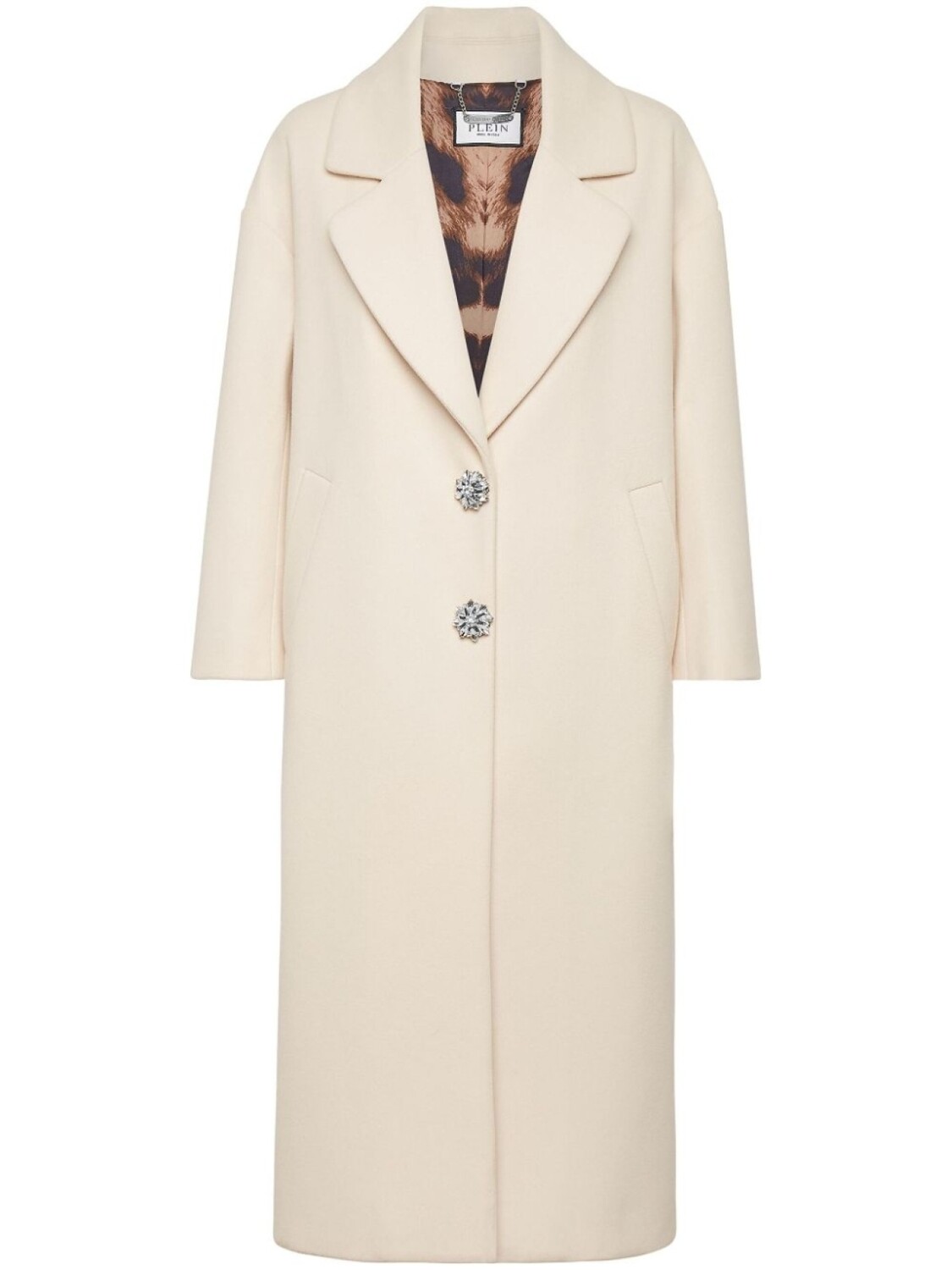 Philipp Plein пальто с декором Skull, нейтральный цвет 
Philipp Plein пальто с декором Skull, нейтральный цвет