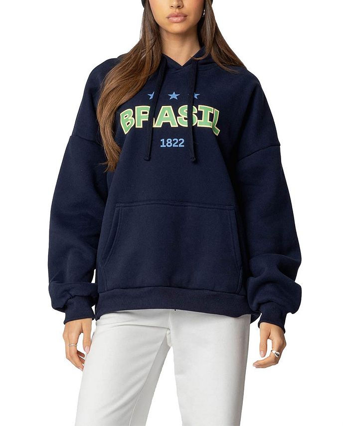 Толстовка большого размера Brasil Edikted, синий
Толстовка большого размера Brasil Edikted, синий