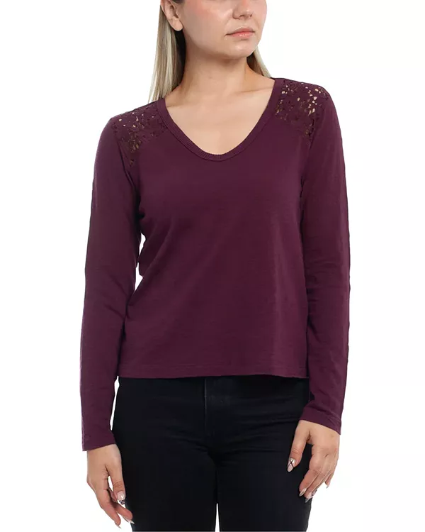 Футболка с кружевной вставкой, выполненная в смешанной технике. Wilt Clothing, фиолетовый
Футболка с кружевной вставкой, выполненная в смешанной технике. Wilt Clothing, фиолетовый