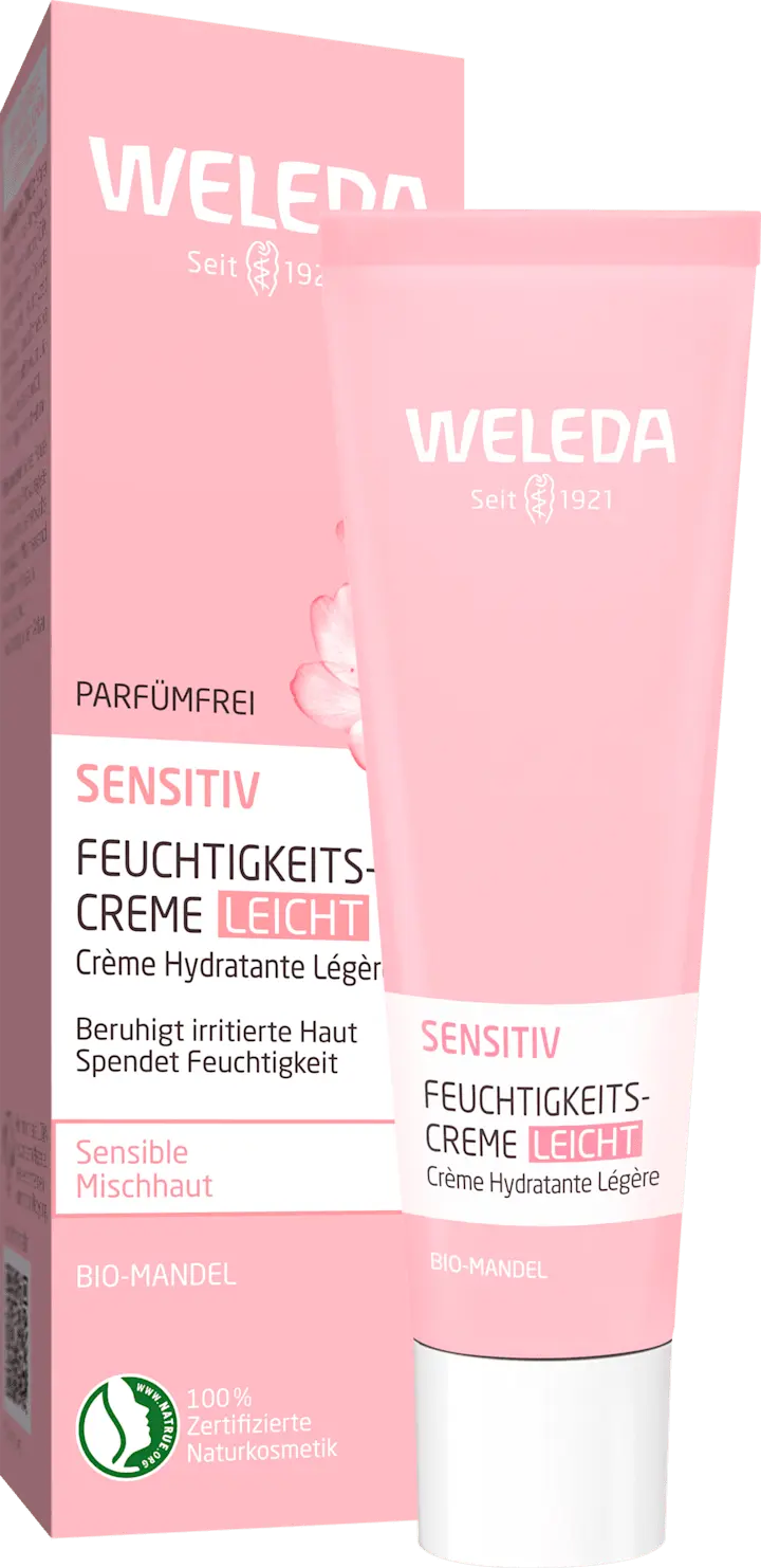 Дневной крем WELEDA Feuchtigkeitscreme Leicht Sensitiv Mandel, 30 ml
Дневной крем WELEDA Feuchtigkeitscreme Leicht Sensitiv Mandel, 30 ml