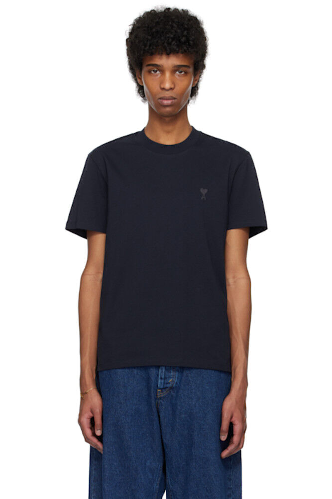 Темно-синяя хлопковая футболка Ami de Coeur AMI Paris
Темно-синяя хлопковая футболка Ami de Coeur AMI Paris