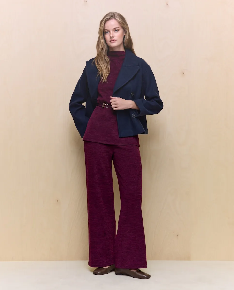 Женские широкие брюки из микропике Easy Wear, винный
Женские широкие брюки из микропике Easy Wear, винный