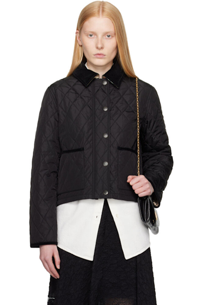 Черная куртка из нейлона Oldham Burberry 
Черная куртка из нейлона Oldham Burberry