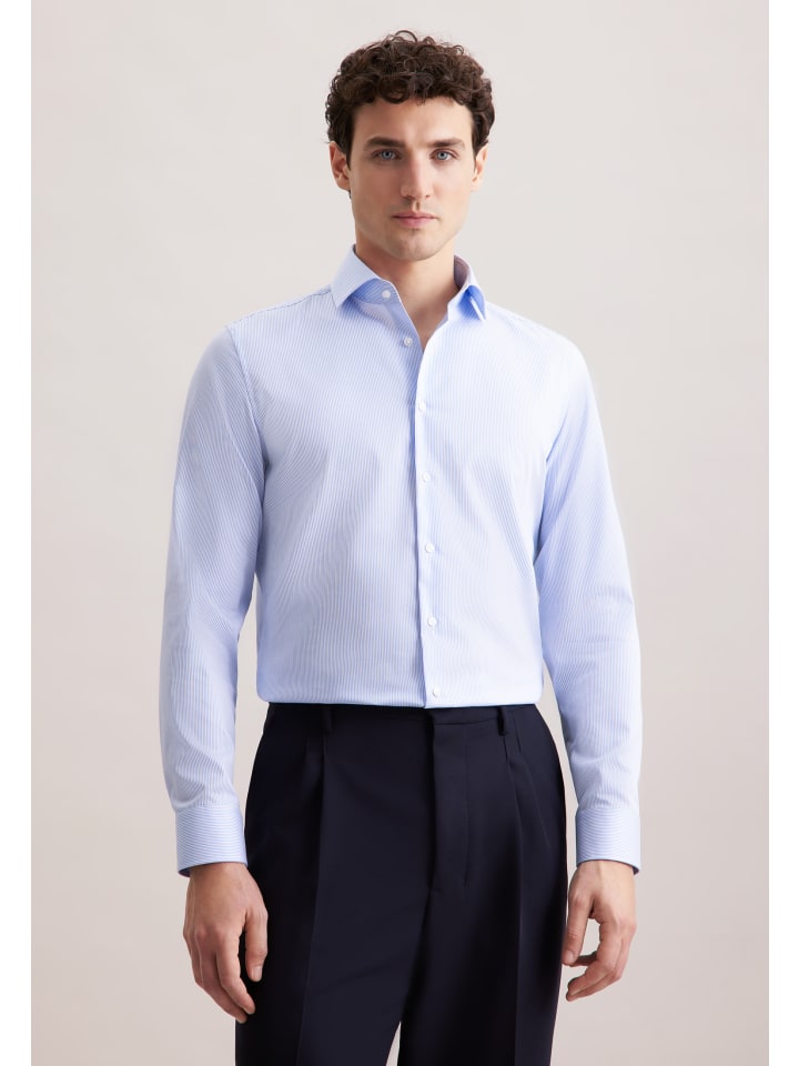 Рубашка делового кроя X-Slim средне-синего цвета Seidensticker
Рубашка делового кроя X-Slim средне-синего цвета Seidensticker