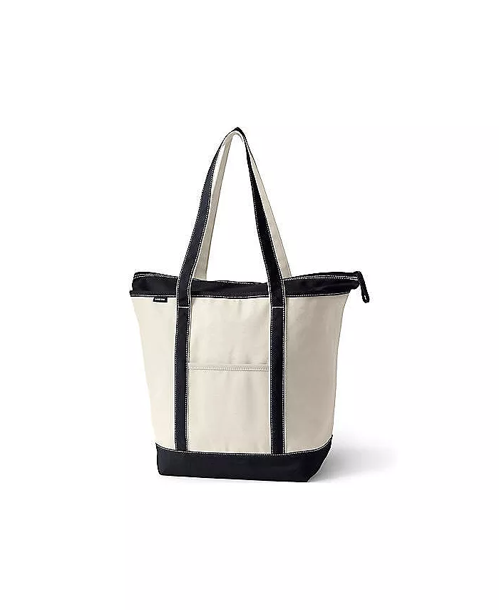 Большая натуральная холщовая сумка-шоппер с 5 карманами, молнией сверху и длинными ручками Lands' End, синий
Большая натуральная холщовая сумка-шоппер с 5 карманами, молнией сверху и длинными ручками Lands' End, синий