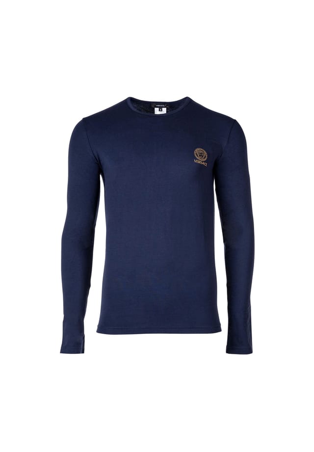 Рубашка с длинным рукавом - Топика длинный рукав круглый вырез из эластичного хлопка Versace, синий
Рубашка с длинным рукавом - Топика длинный рукав круглый вырез из эластичного хлопка Versace, синий