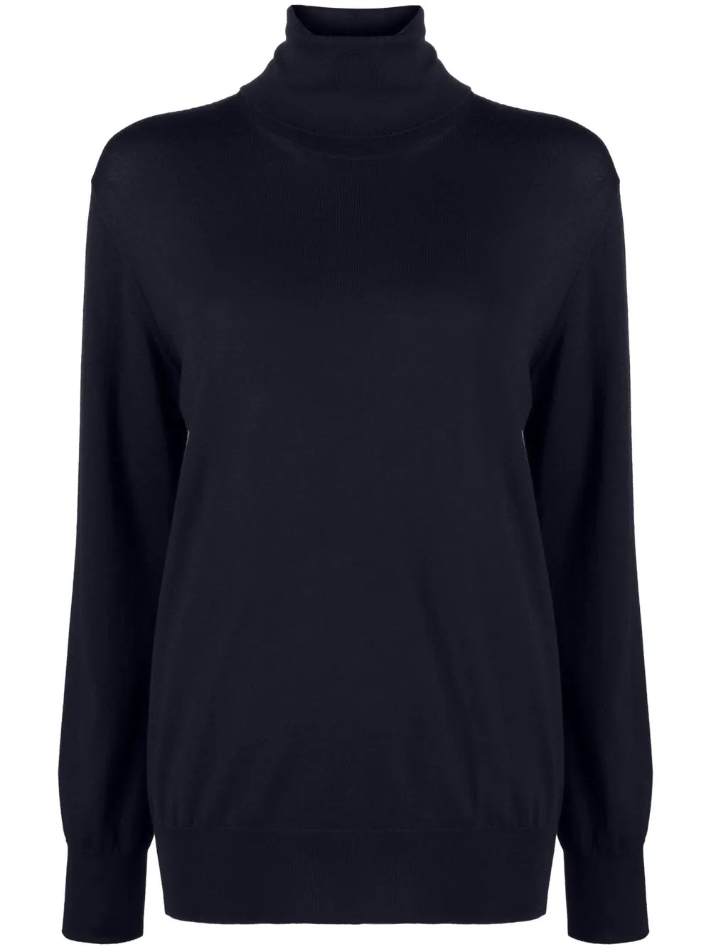 Шерстяной джемпер с высоким воротником JIL SANDER, синий 
Шерстяной джемпер с высоким воротником JIL SANDER, синий