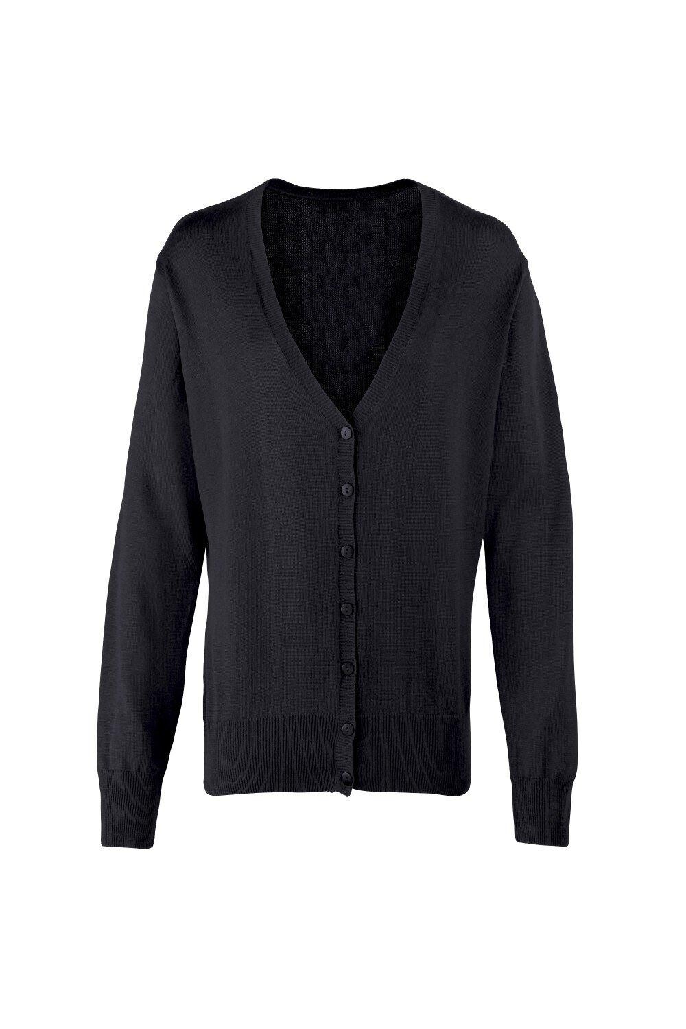 Вязаный кардиган с длинными рукавами и V-образным вырезом на пуговицах Premier, черный
Вязаный кардиган с длинными рукавами и V-образным вырезом на пуговицах Premier, черный