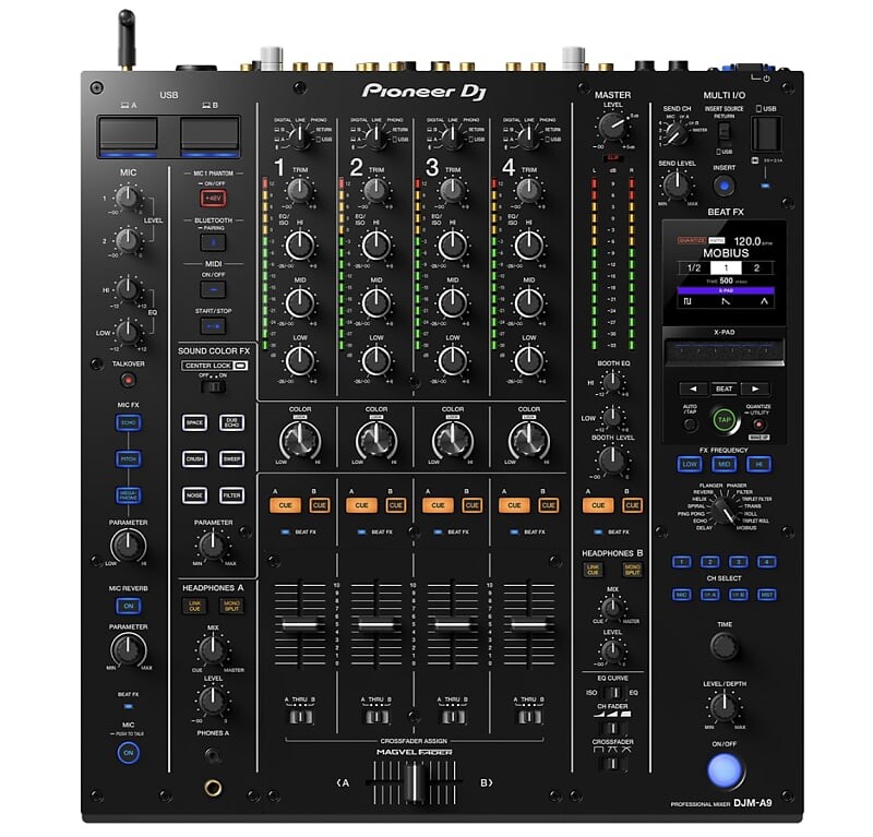 Микшер Pioneer DJM-A9 4-Channel DJ Mixer with Bluetooth, For Rekordbox / Serato DVS-Ready
Микшер Pioneer DJM-A9 4-Channel DJ Mixer with Bluetooth, For Rekordbox / Serato DVS-Ready
