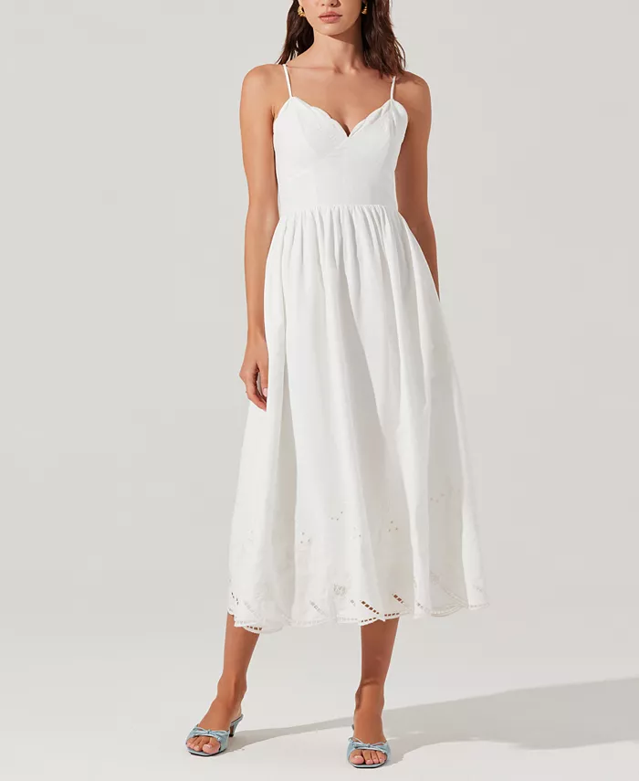 Женское платье миди Kaidi с вышивкой ASTR the Label, белый
Женское платье миди Kaidi с вышивкой ASTR the Label, белый