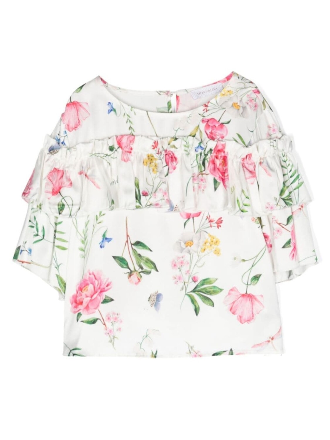 Платье с оборками и цветочным принтом Monnalisa, белый
Платье с оборками и цветочным принтом Monnalisa, белый