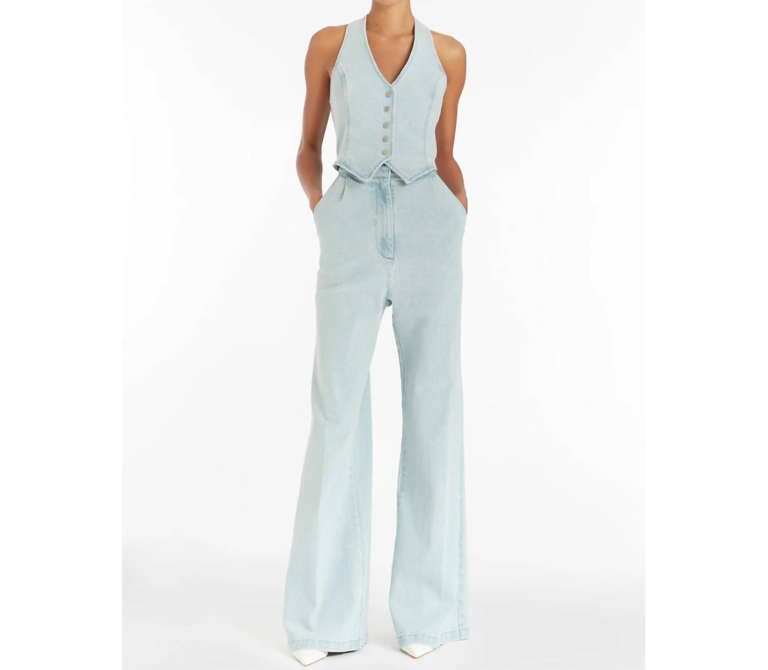 Джинсовый комбинезон Ethan в цвете Iceberg Amanda Uprichard 
Джинсовый комбинезон Ethan в цвете Iceberg Amanda Uprichard