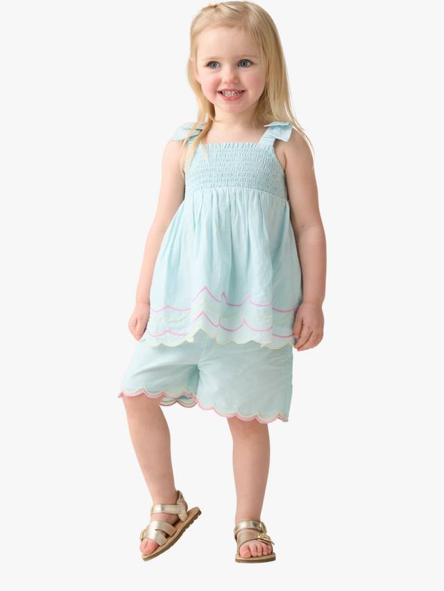 Детский хлопчатобумажный вышитый топ и шорты в комплекте Angel & Rocket, синий
Детский хлопчатобумажный вышитый топ и шорты в комплекте Angel & Rocket, синий