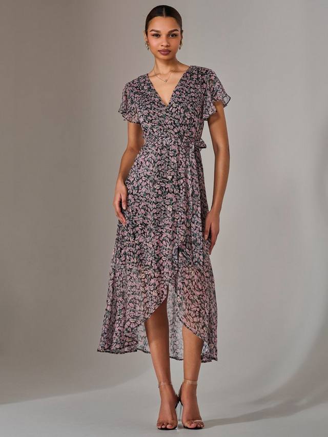 Цветочное шифоновое платье миди Jolie Moi, розовый 
Цветочное шифоновое платье миди Jolie Moi, розовый