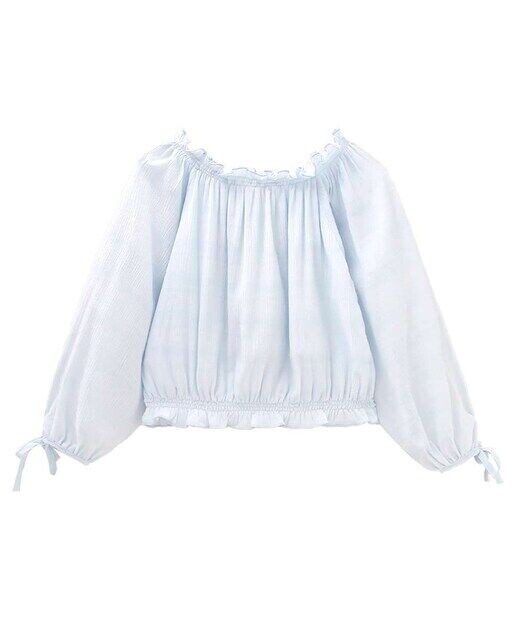 Девичья блузка с открытыми плечами из дорогой синей бамбулы Dadati, светло-синий
Девичья блузка с открытыми плечами из дорогой синей бамбулы Dadati, светло-синий