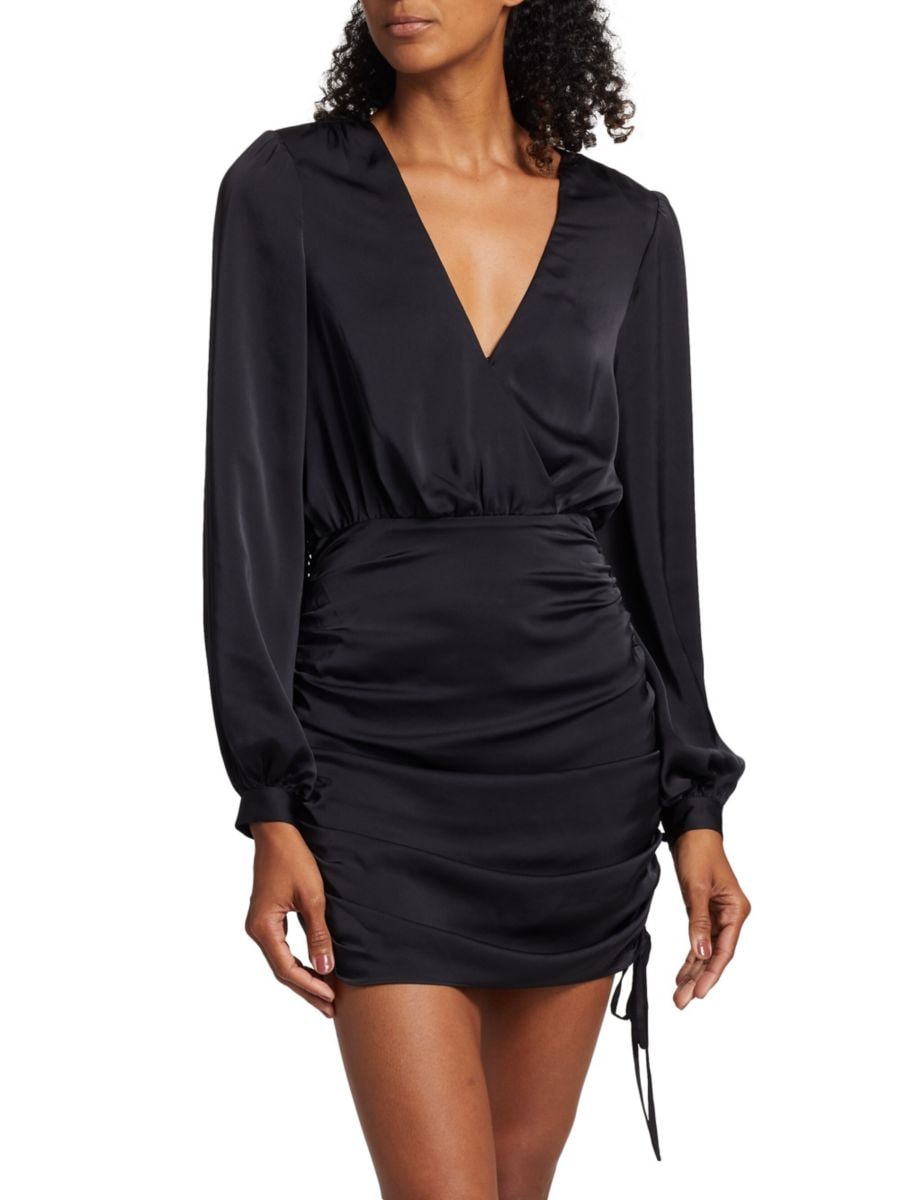 Мини-платье Foxy с V-образным вырезом и сборками Ramy Brook, черный
Мини-платье Foxy с V-образным вырезом и сборками Ramy Brook, черный