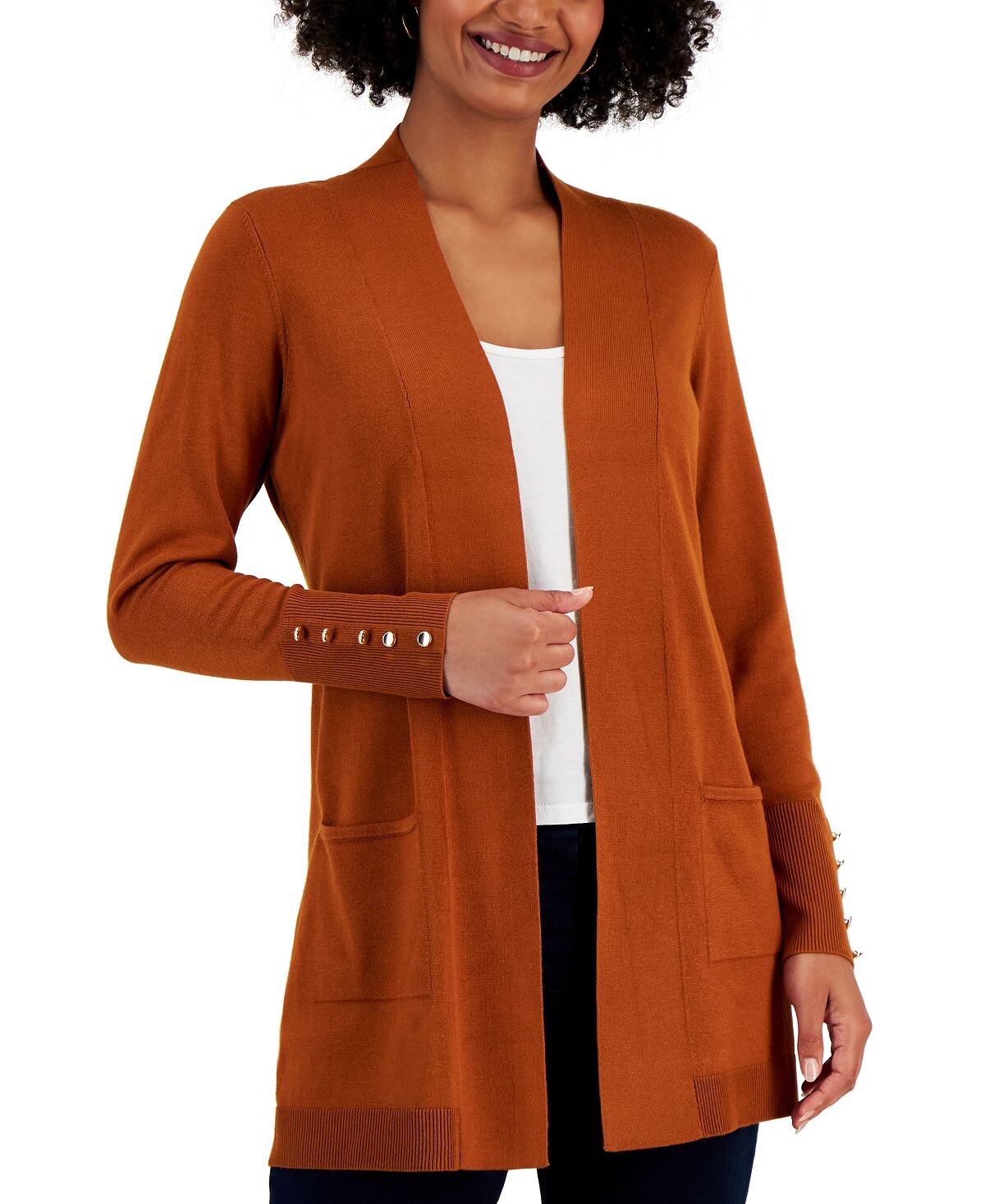 Женский кардиган с отстегивающимися рукавами на пуговицах JM Collection