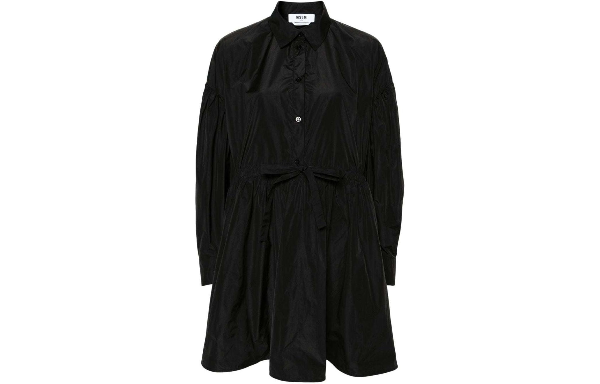 Миди-платье-рубашка с завязками на талии и расклешенным подолом MSGM, черный
Миди-платье-рубашка с завязками на талии и расклешенным подолом MSGM, черный