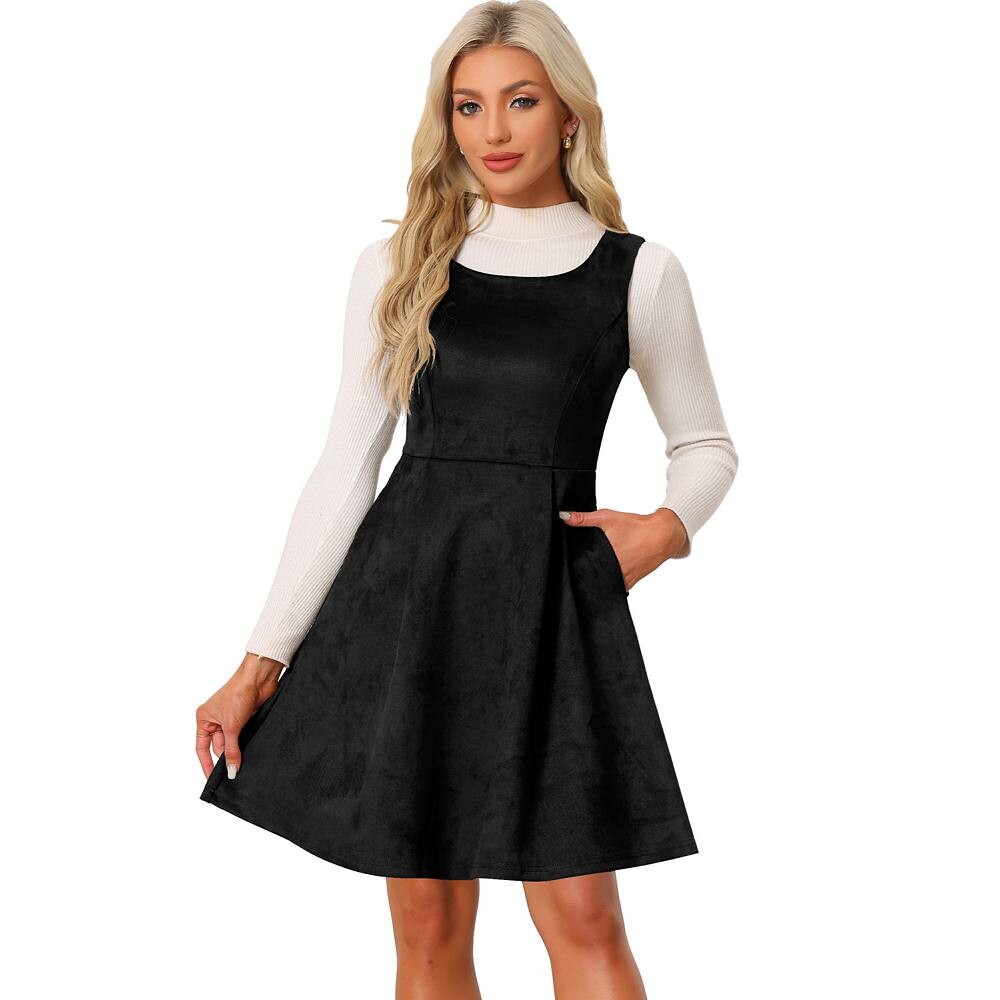 Платье из искусственной замши для женщин, плиссированные платья трапециевидной формы без рукавов с круглым вырезом ALLEGRA K, черный
Платье из искусственной замши для женщин, плиссированные платья трапециевидной формы без рукавов с круглым вырезом ALLEGRA K, черный