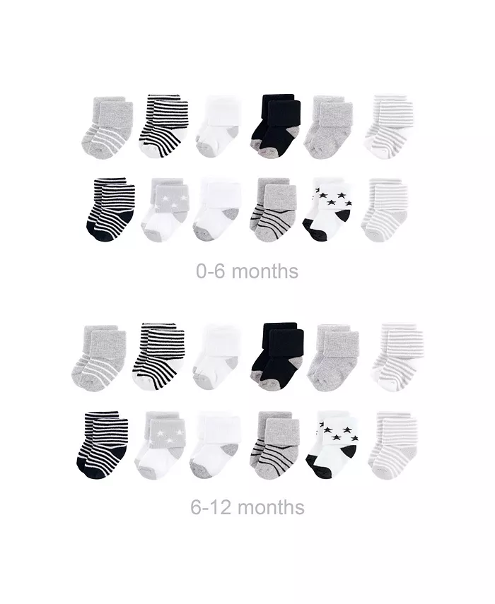 Детские носки унисекс Hudson Grow with Me из хлопкового терры, серо-черные со звездами, 0-6 и 6-12 месяцев Hudson Baby, черный
Детские носки унисекс Hudson Grow with Me из хлопкового терры, серо-черные со звездами, 0-6 и 6-12 месяцев Hudson Baby, черный