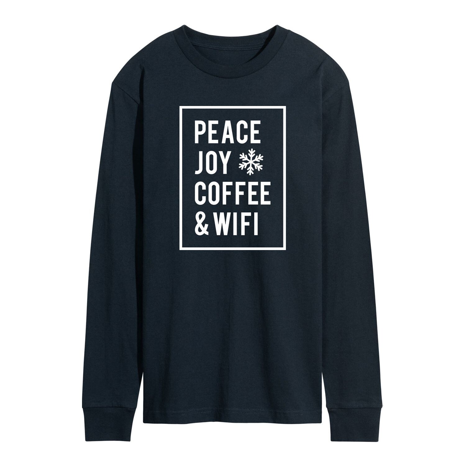 Мужская футболка Peace Joy Coffee Wi-Fi с длинными рукавами Licensed Character
Мужская футболка Peace Joy Coffee Wi-Fi с длинными рукавами Licensed Character