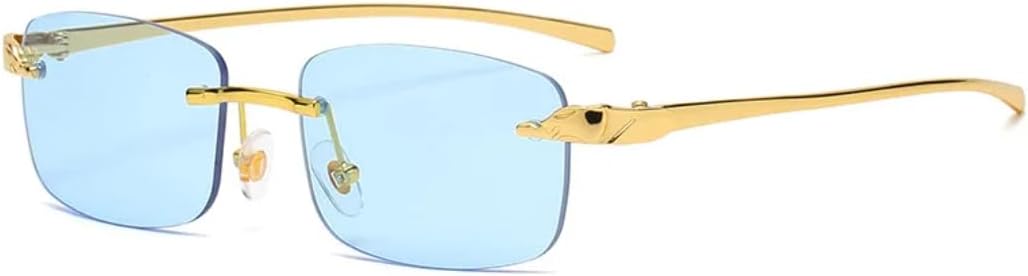 Винтажные солнцезащитные очки без оправы для женщин и мужчин, роскошные, популярные, для путешествий и вождения, металлические, маленькие, с защитой от УФ-излучения UV400 TVTBBVV, Blue
Винтажные солнцезащитные очки без оправы для женщин и мужчин, роскошные, популярные, для путешествий и вождения, металлические, маленькие, с защитой от УФ-излучения UV400 TVTBBVV, Blue