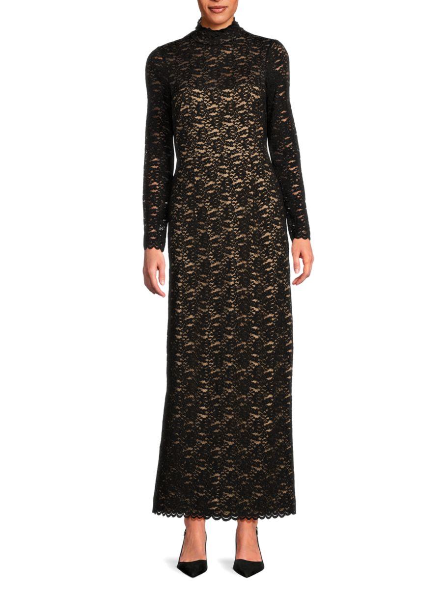 Кружевное платье с высоким воротом Zac Posen, черный
Кружевное платье с высоким воротом Zac Posen, черный