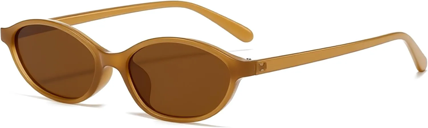 Ретро-солнцезащитные очки овальной формы для женщин, «кошачий глаз», в стиле 90-х, легкие, узкие, модные, с защитой от УФ-излучения RRNNWW, Brown Frame - Brown Lens
Ретро-солнцезащитные очки овальной формы для женщин, «кошачий глаз», в стиле 90-х, легкие, узкие, модные, с защитой от УФ-излучения RRNNWW, Brown Frame - Brown Lens