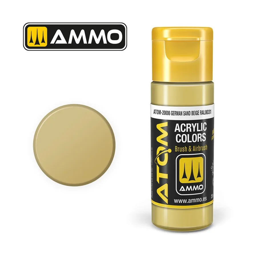 Немецкий песочно-бежевый RAL 8031, ATOM Acrylic Paints
Немецкий песочно-бежевый RAL 8031, ATOM Acrylic Paints