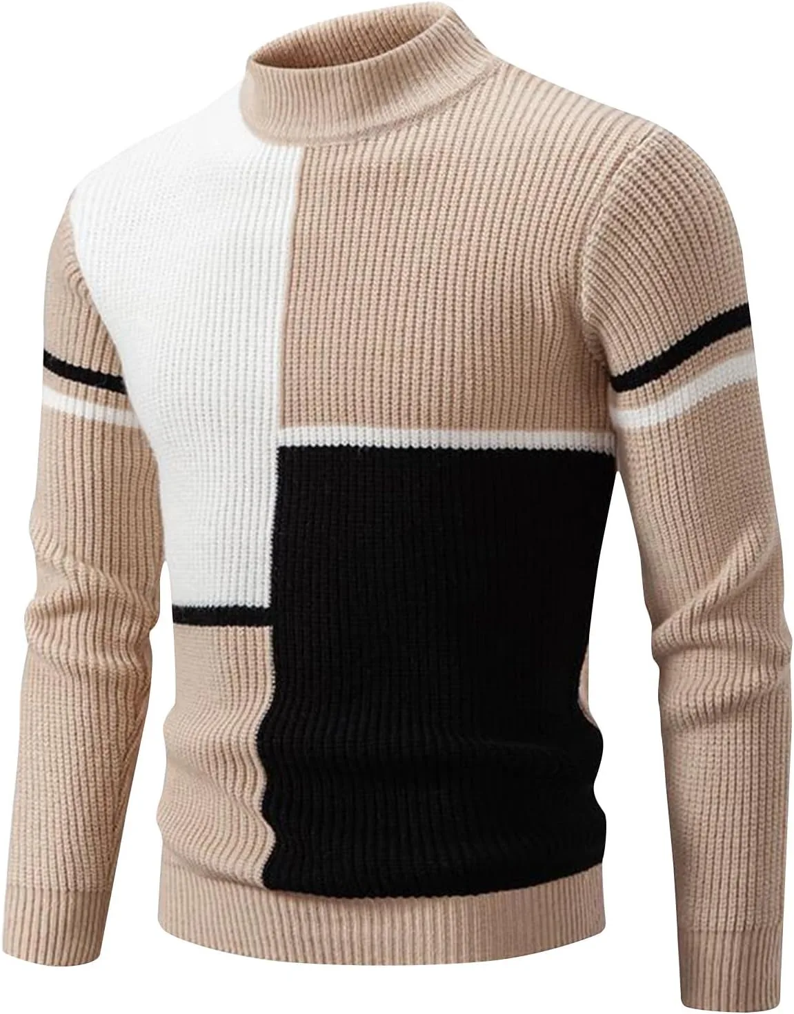 Мужской свитер-водолазка с длинным рукавом, Slim Fit, Color Block, теплый, Plus Size
Мужской свитер-водолазка с длинным рукавом, Slim Fit, Color Block, теплый, Plus Size