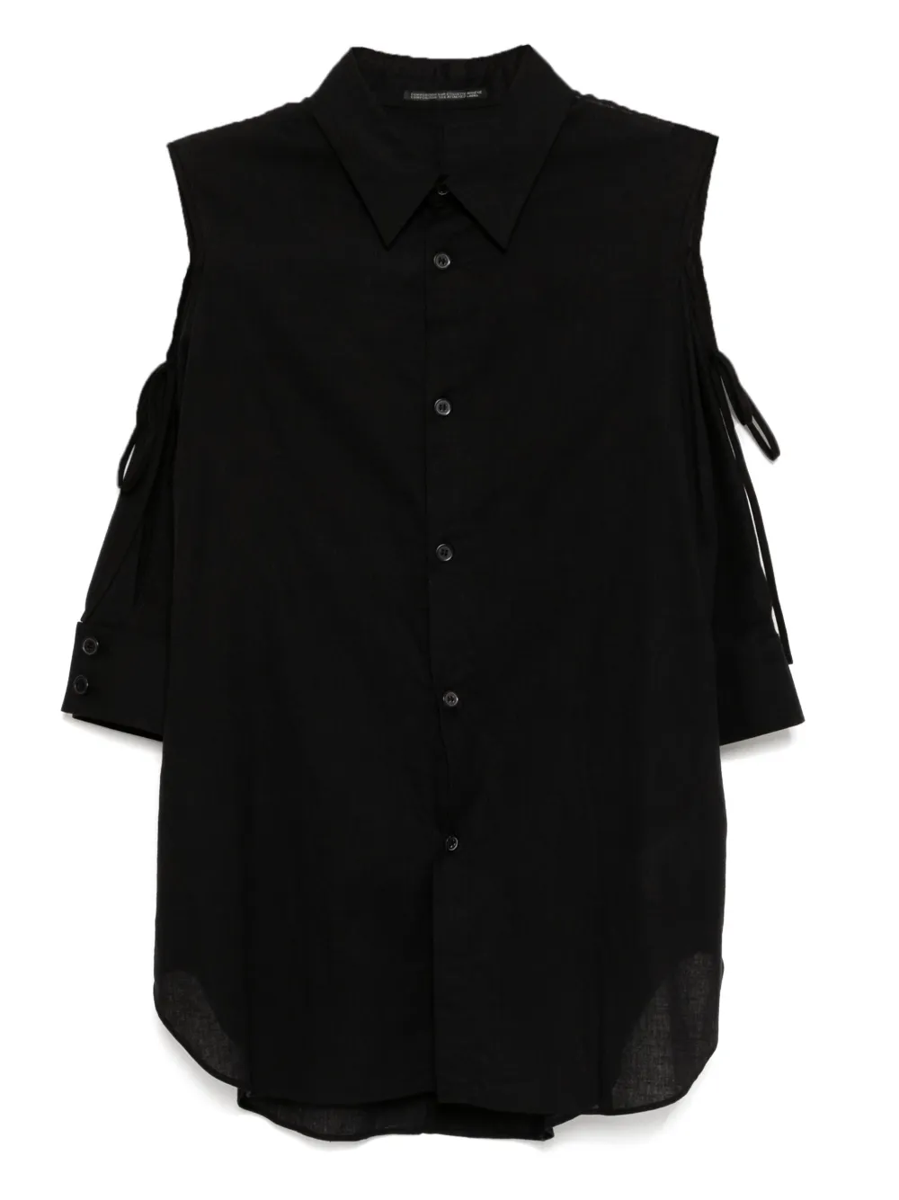 Рубашка с асимметричными плечами Yohji Yamamoto, черный
Рубашка с асимметричными плечами Yohji Yamamoto, черный